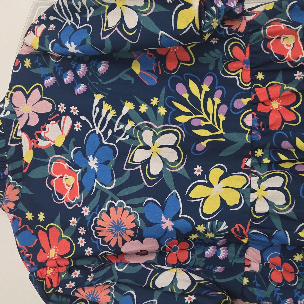 THML Beautiful Navy Blue Dress With A Bright Floral Pattern. Excellent Condition - Picture 7 of 12